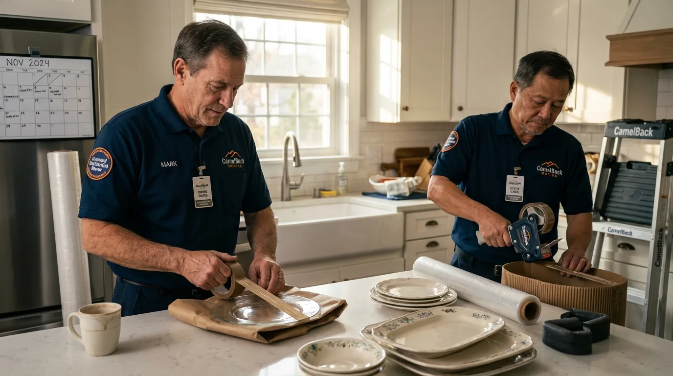 Professional crew packing kitchen dishware in Cottonwood, AZ